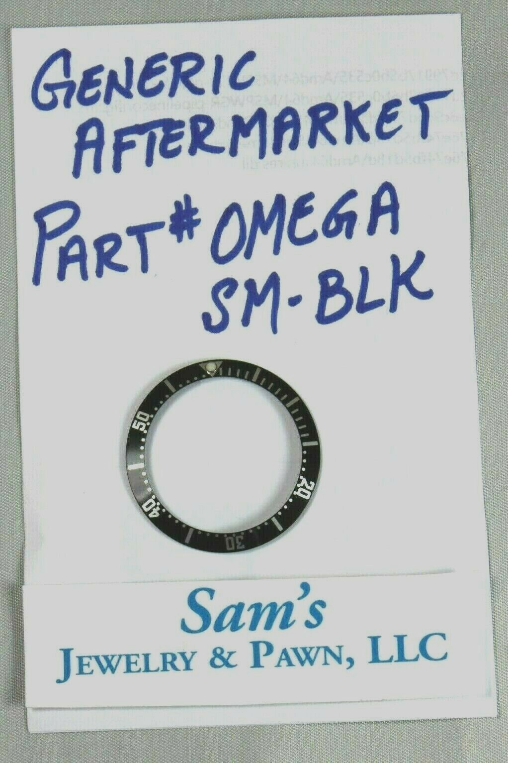 Black Bezel Insert for Omega Seamaster Diameter 38.1×30.6 Case Size 41mm #SM-BLK
