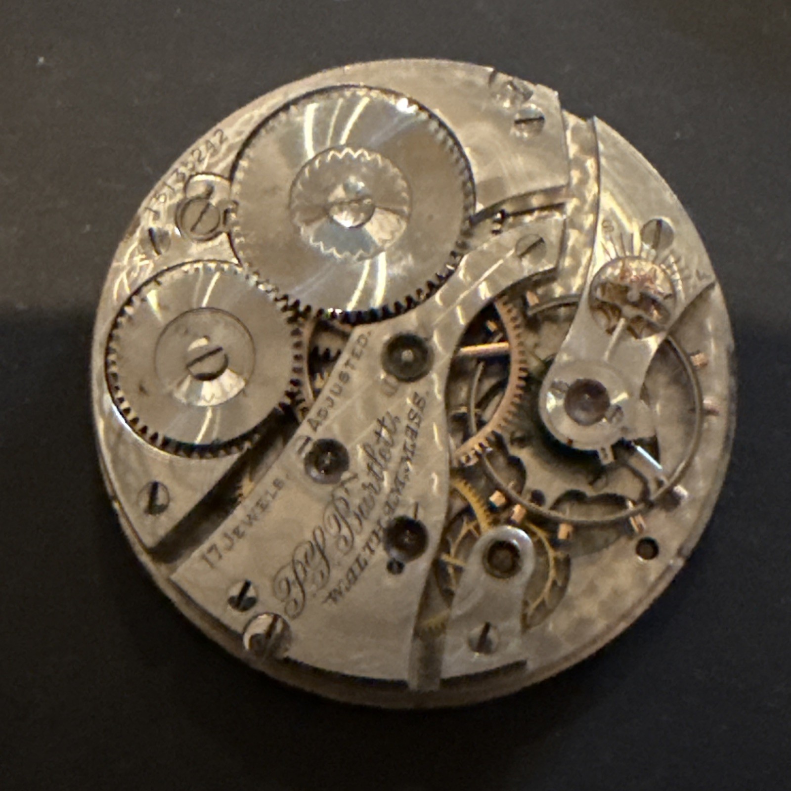 5 Antique Pocket Watch Movements Parts Elgin Waltham+