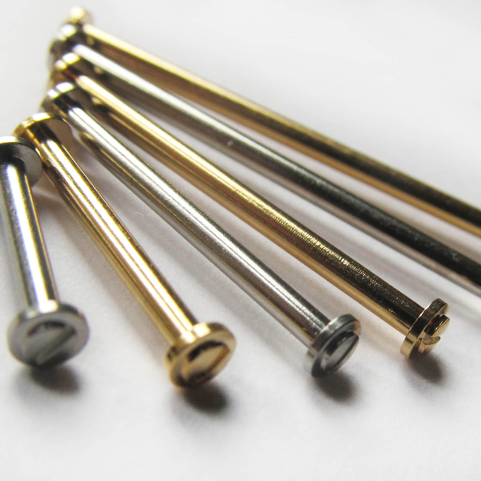 2 x WATCH STRAP SCREW BAR/LUG 1.5mm Diameter Steel or Gold Plate Sizes 10 – 30mm
