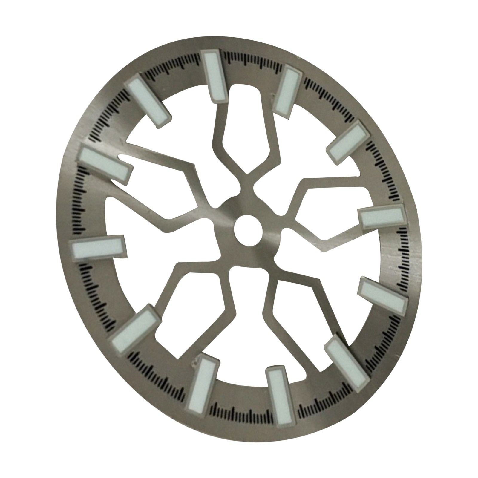 Grey 28.5mm Skeleton Watch Dial Green Luminous For NH70 Watch Movement Upgrade