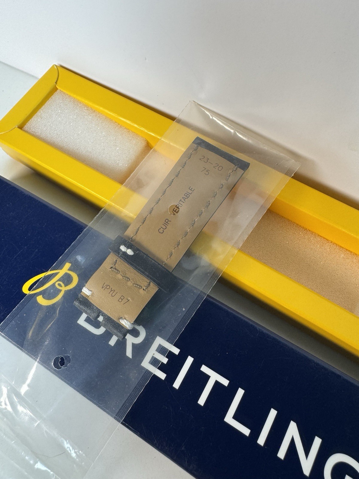 Breitling Blue Calf Leather Strap 497X 23-20mm OEM Pin Stainless-Steel Buckle