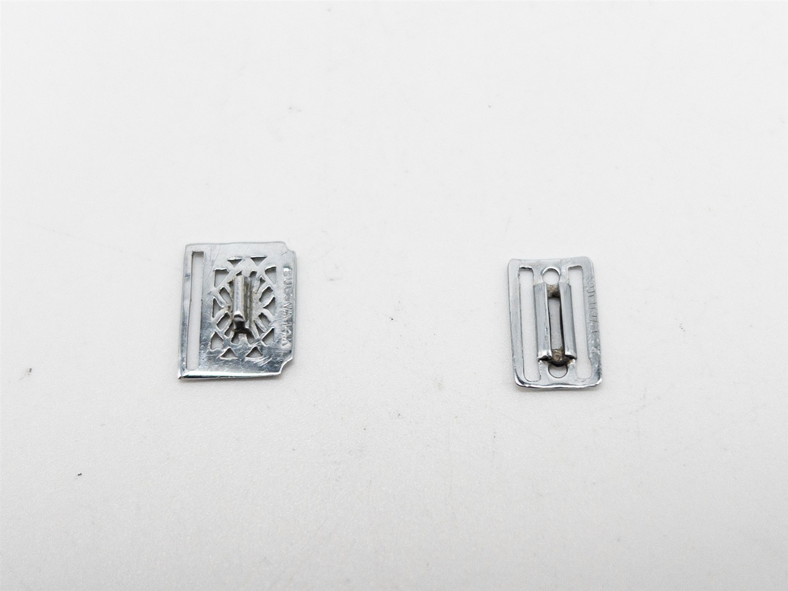 Antique 1920s BULOVA Signed 14k White Gold Filigree WATCH RIBBON BUCKLE SET