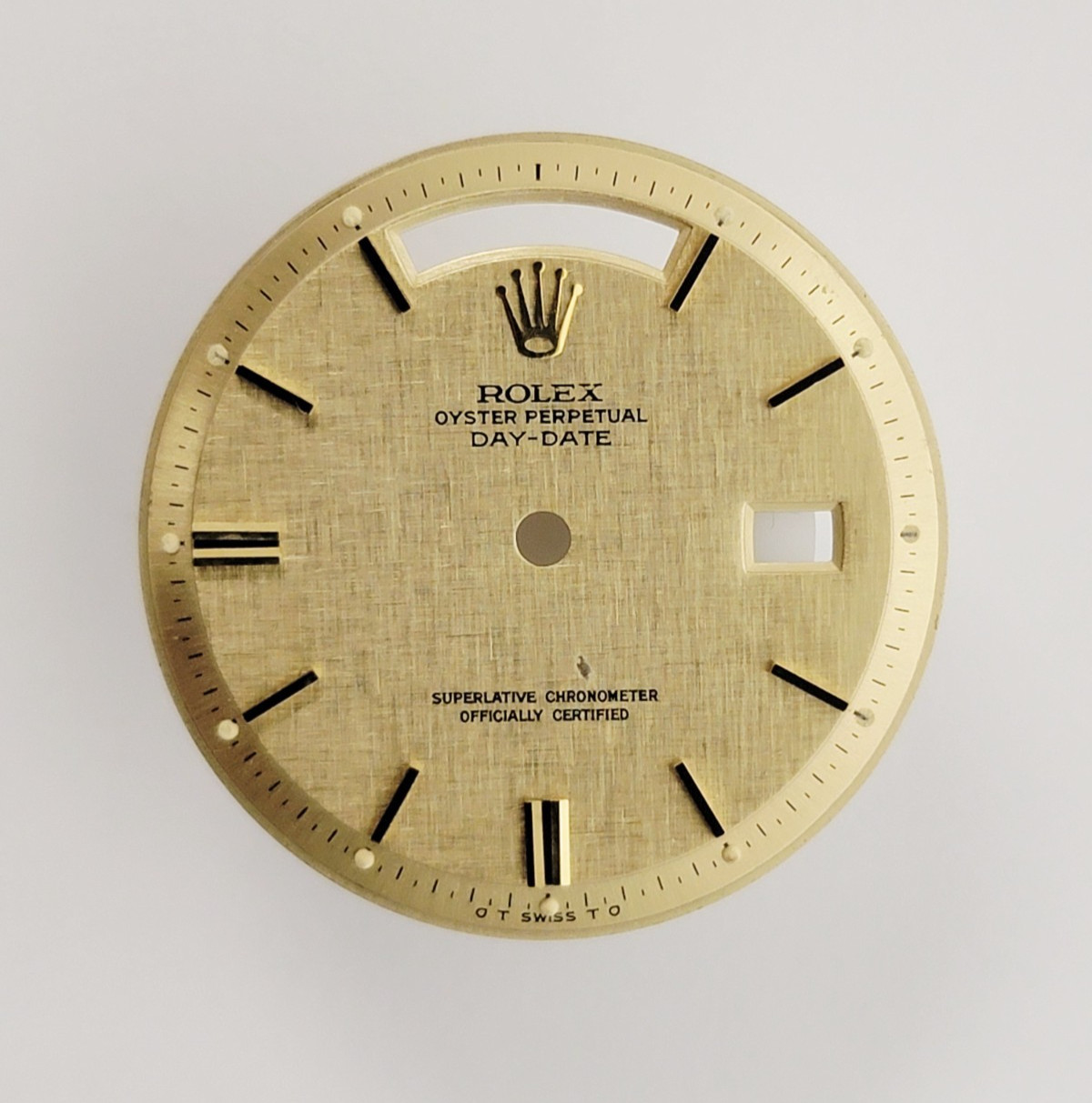 Genuine Factory Rolex Dial Linen Pie-Pan Champagne Day-Date 36mm 1803