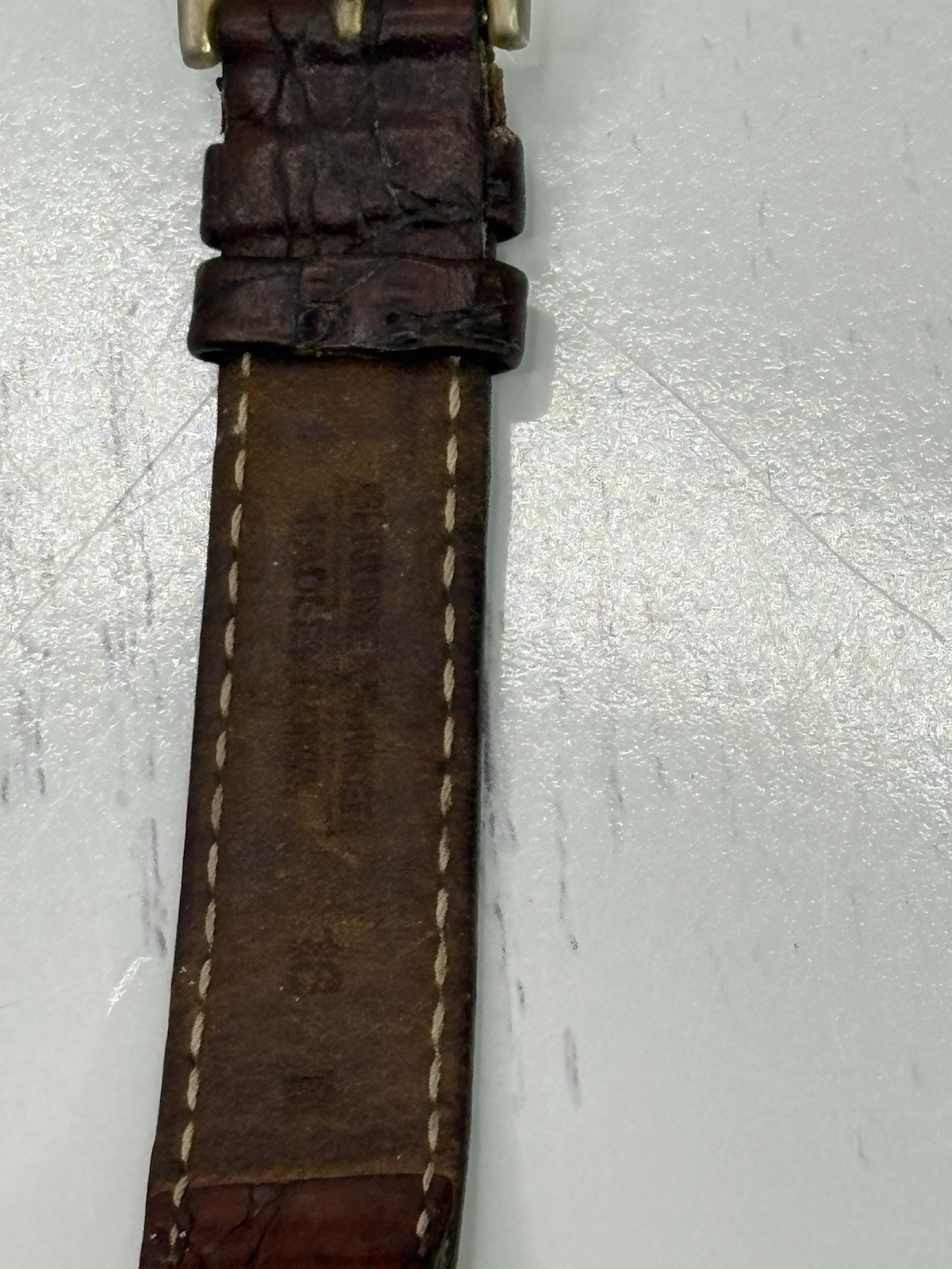VINTAGE WOMEN WRIST WATCH QUARTZ Emile Pequignet DATE Leather Strap Rome