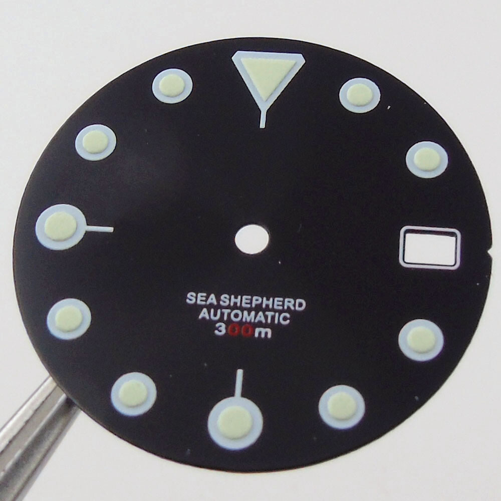 Super luminous 29mm black blue green dial fit Japan NH35 NH36 movement MOD watch