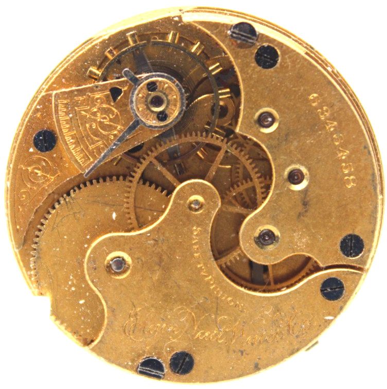 1896 ELGIN POCKET WATCH MOVEMENT 6346458 GRADE 118 6s 11j (F4F2)