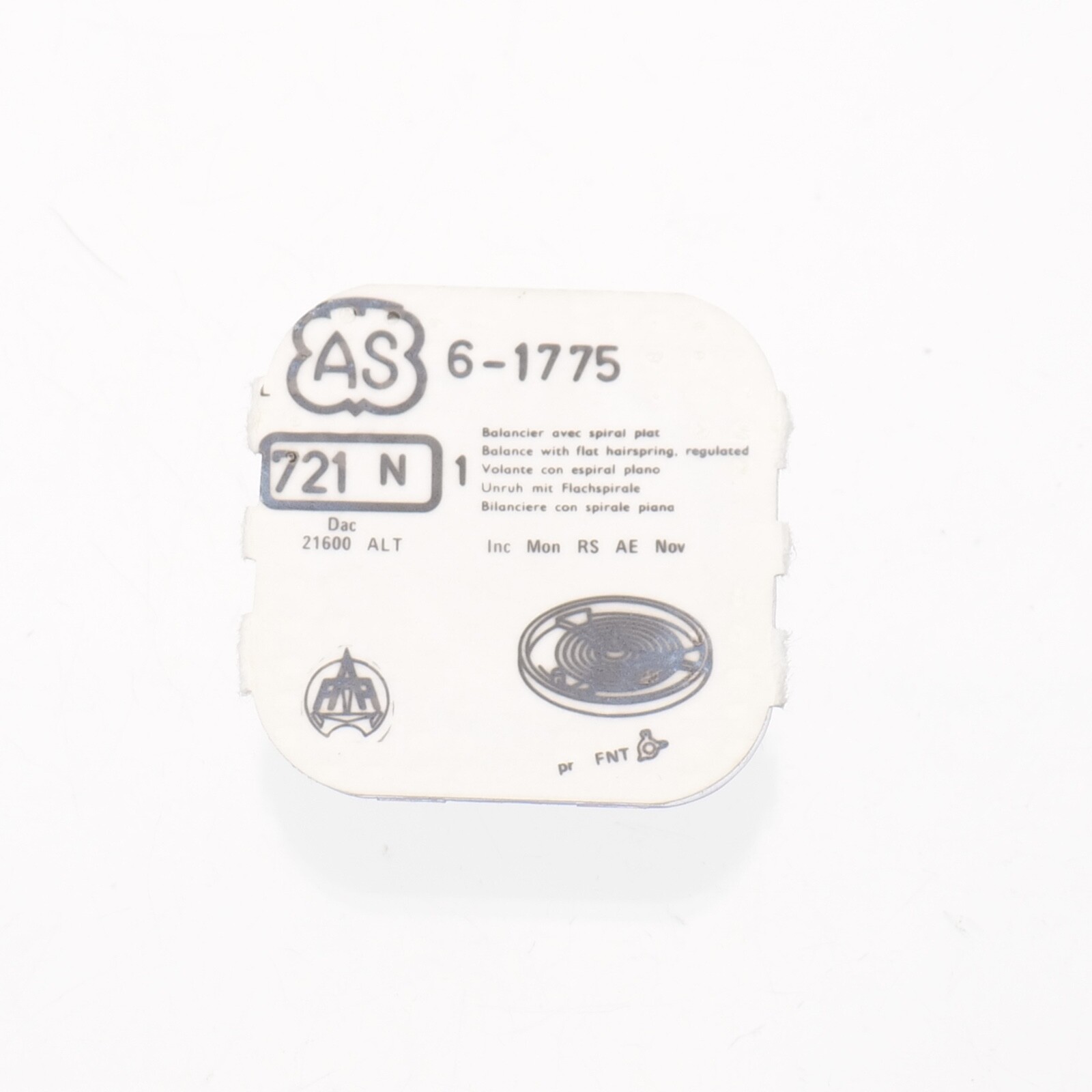 Mido 0620, AS 1775 Balance Complete Watch Part Bestfit # 721/1852 Watchmakers