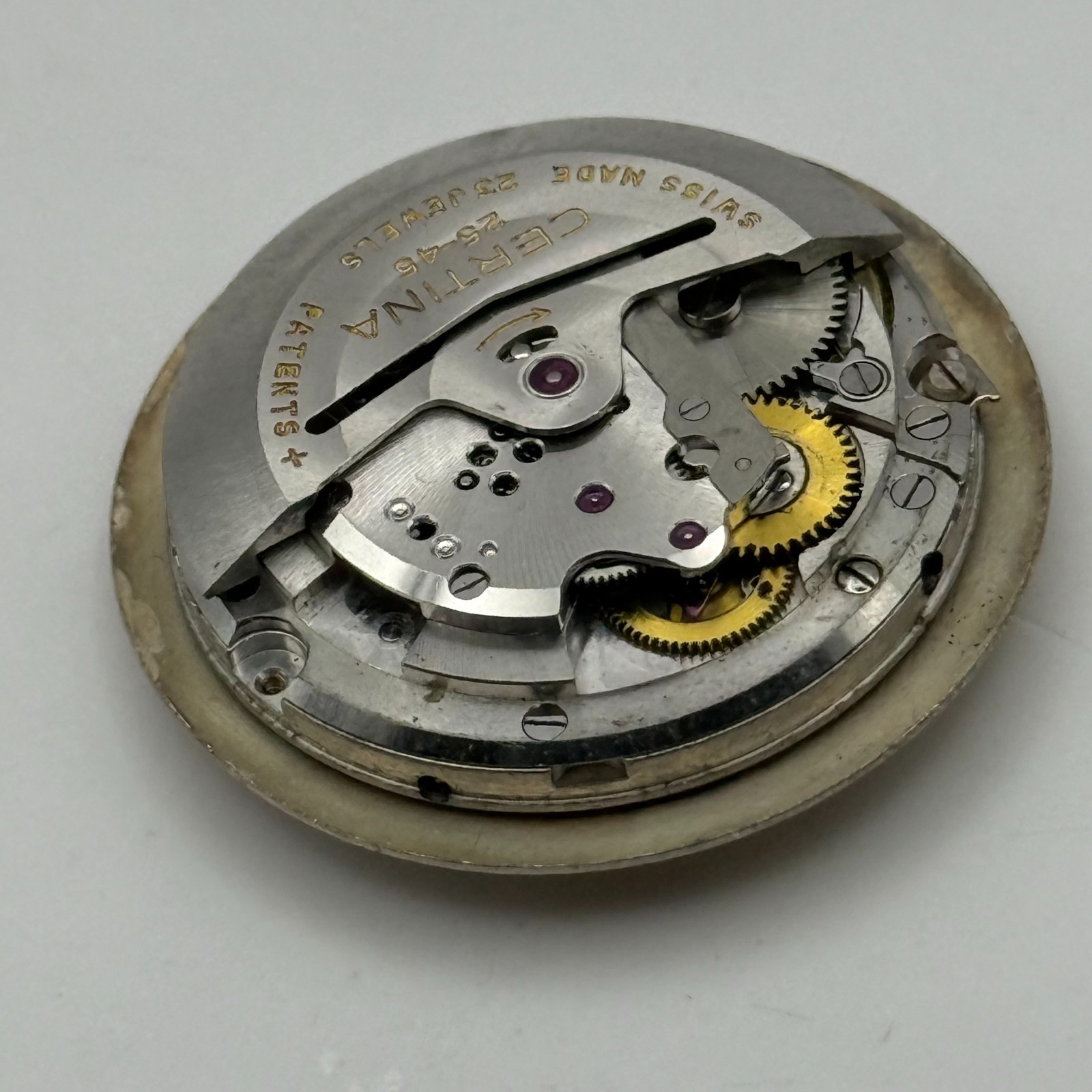 Certina 25-45 Watch Movement 23 Jewels Swiss Automatic Vintage Parts 25.9mm