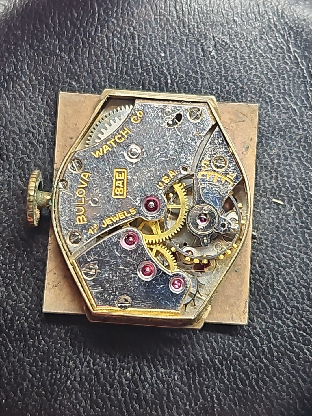 Bulova Cal 8AE Manual Wind 17J Watch Movement FOR PARTS/REPAIR