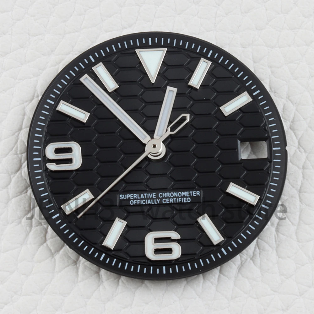 NH35 Watch Dial and Hands Blue Luminous 28.5Mm Watch Face for NH35 NH36 Movement