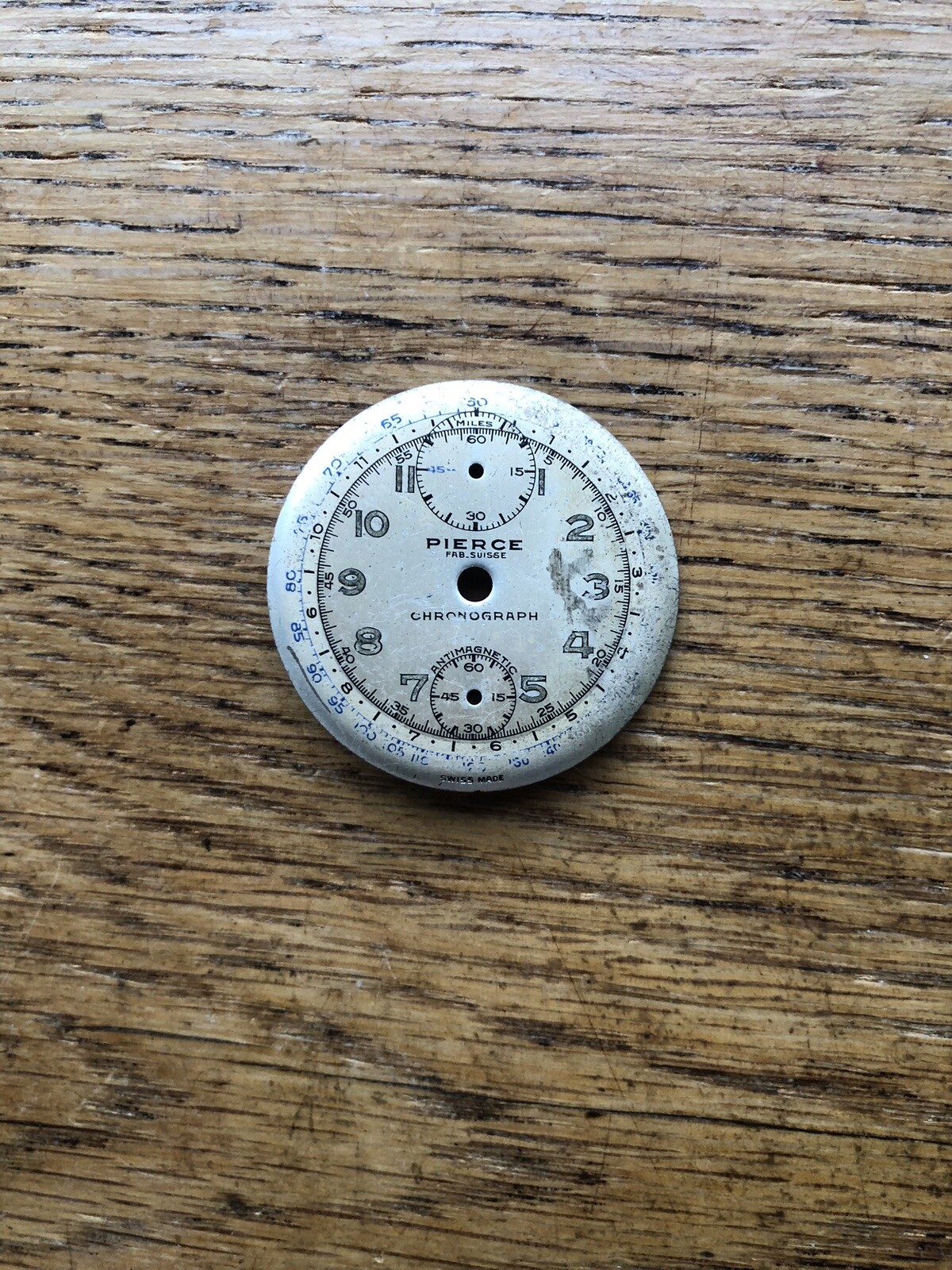 Vintage Pierce Chronograph Wristwatch Dial 33.1mm