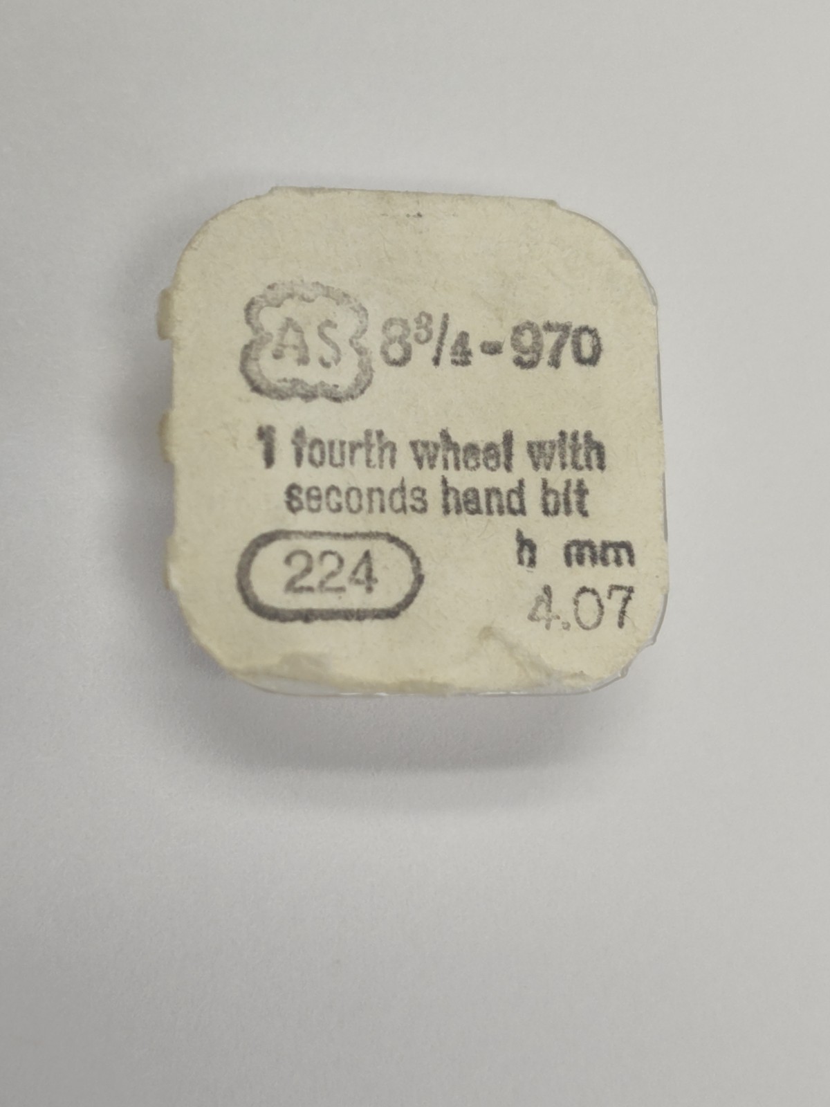 AS 8 3/4 – 970 No.224, Fourth wheel and pinion (1 pc), NEW OLD STOCK