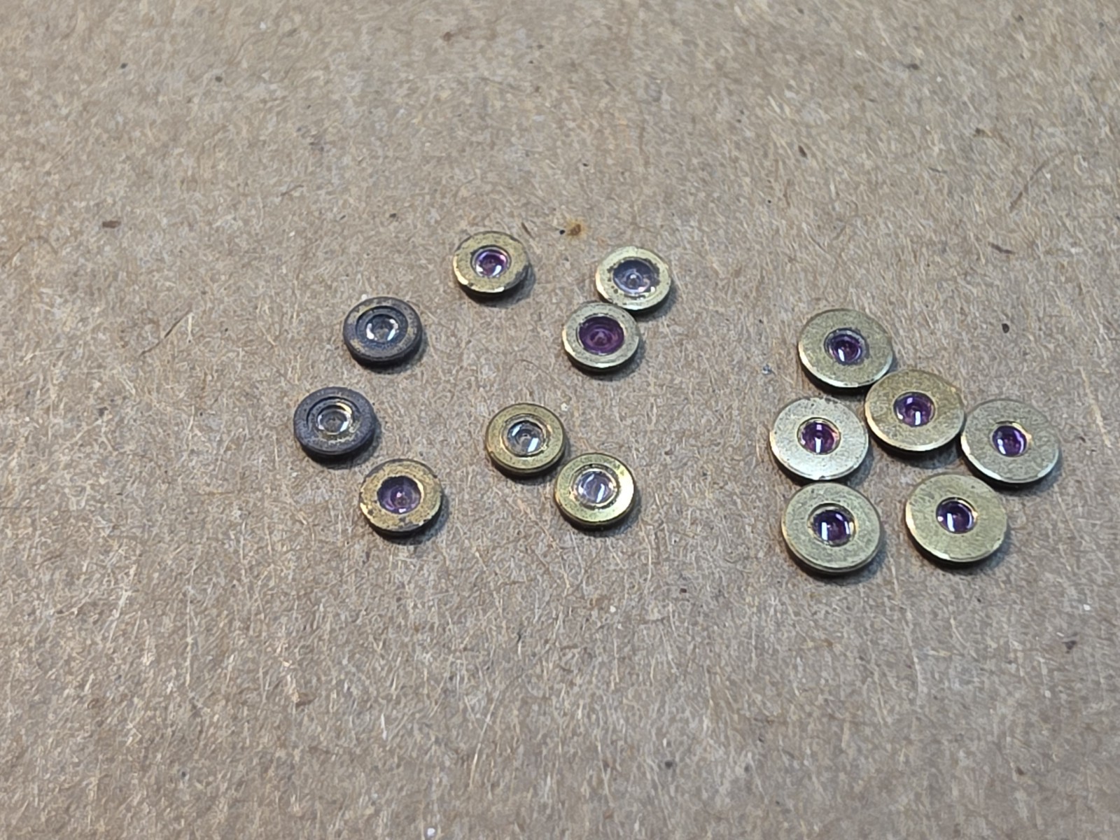Lot Of 14 Mixed Mostly NOS Illinois 18s Pocket Watch Balance Hole Jewels