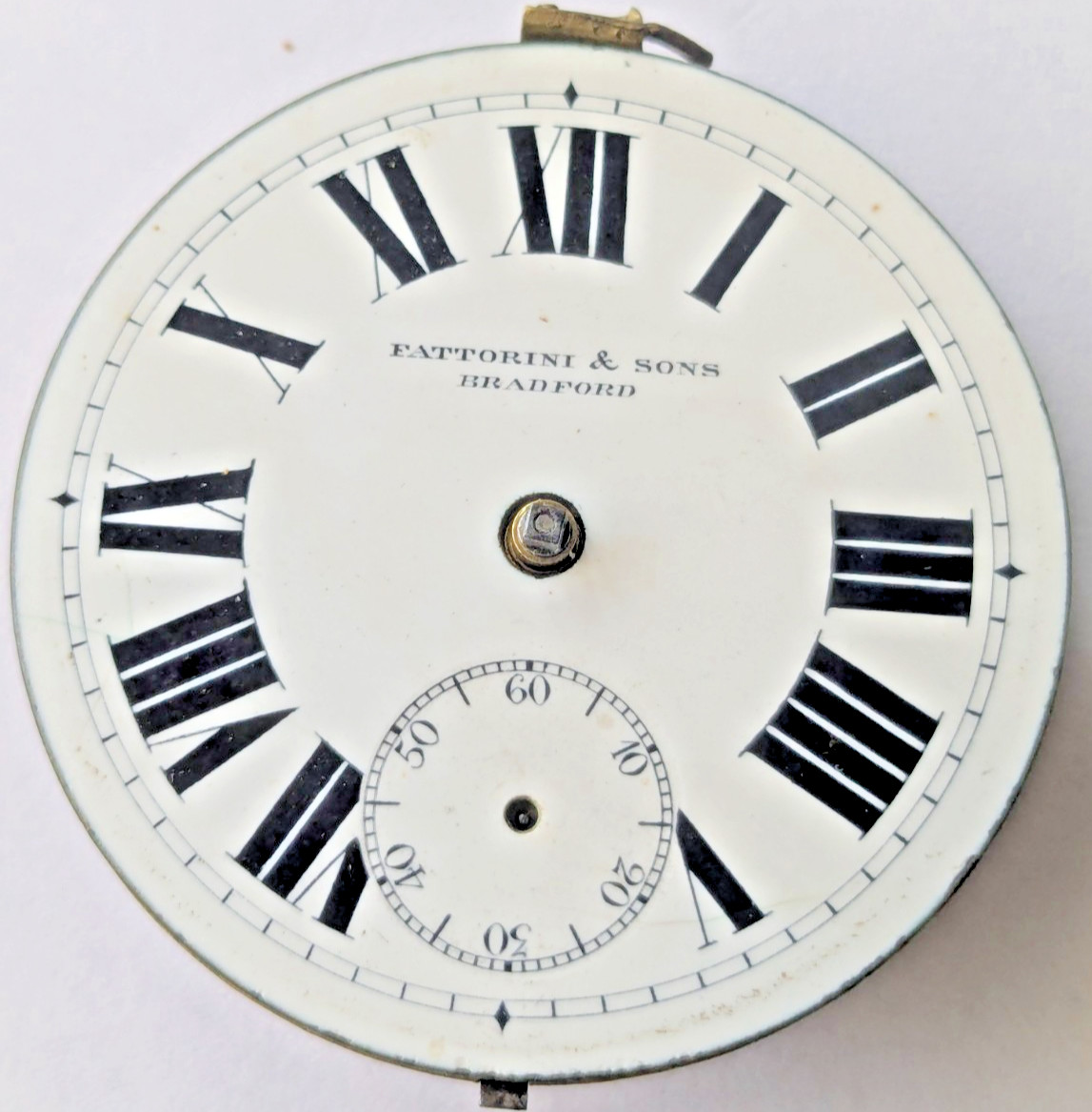 Antique Fattorini Bradford Pocket Watch Movement Errington Factory Under Dial 26