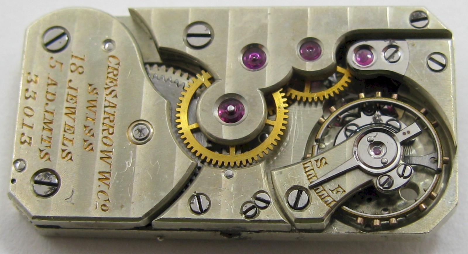 rectangle Lady Cresarrow Watch Co. Movement 18 j. 5 adj. for parts …