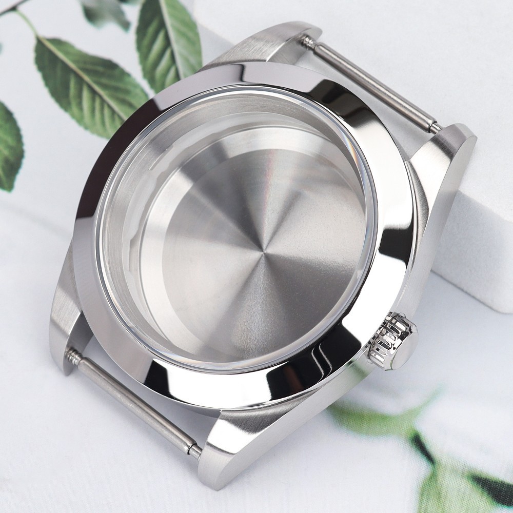 Oyster Pilot Watch Cases 36mm/39mm Steel Smooth Bezel 10ATM For Seiko NH35 NH36