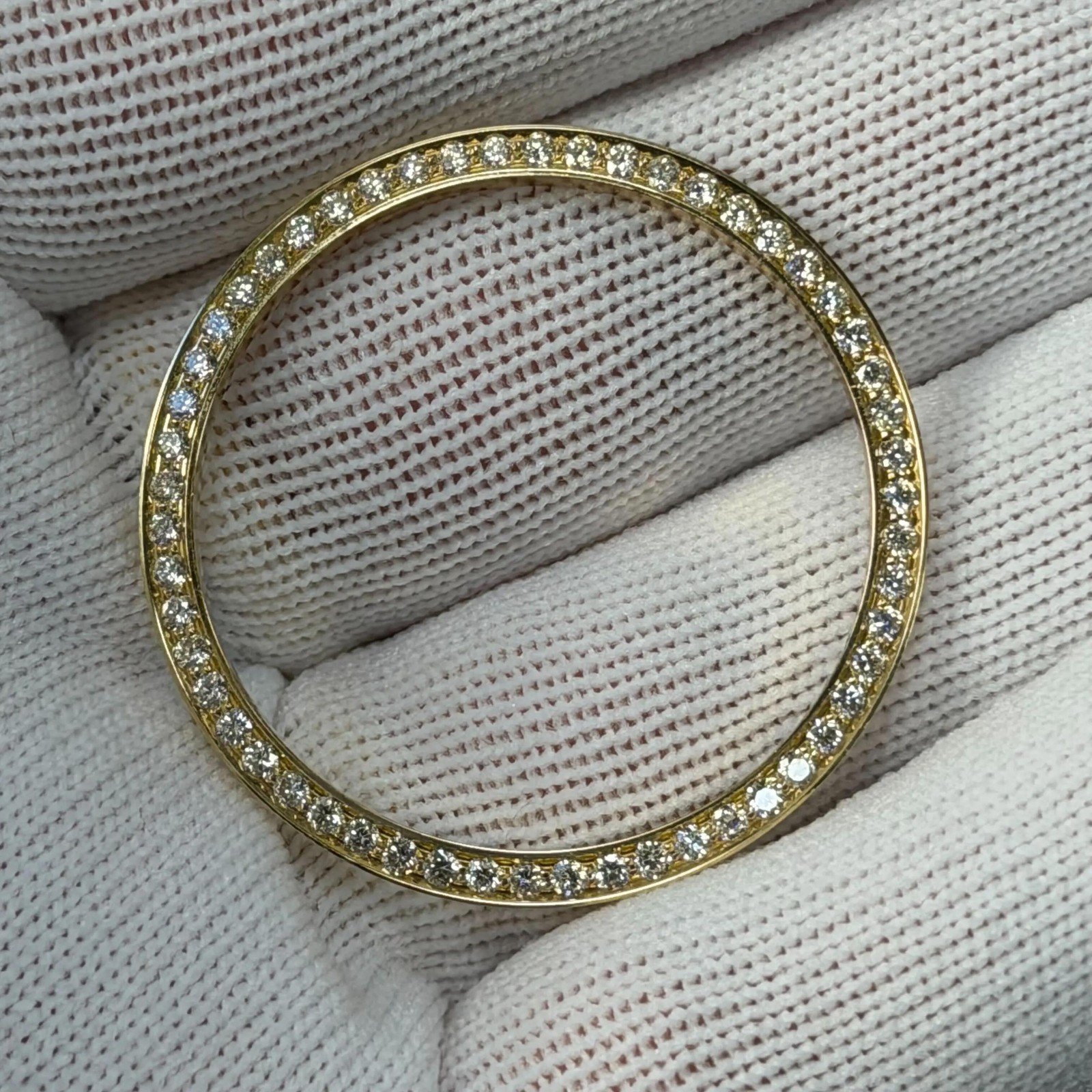 Custom 36mm 14K Yellow Gold 1 Ct Diamond Bezel For Datejust Model.