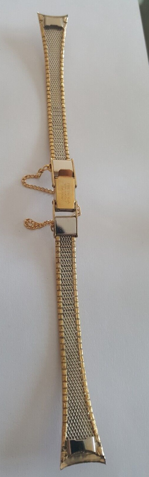 Longines Gold Plated Watch Bracelet With Safety Clasp Chain