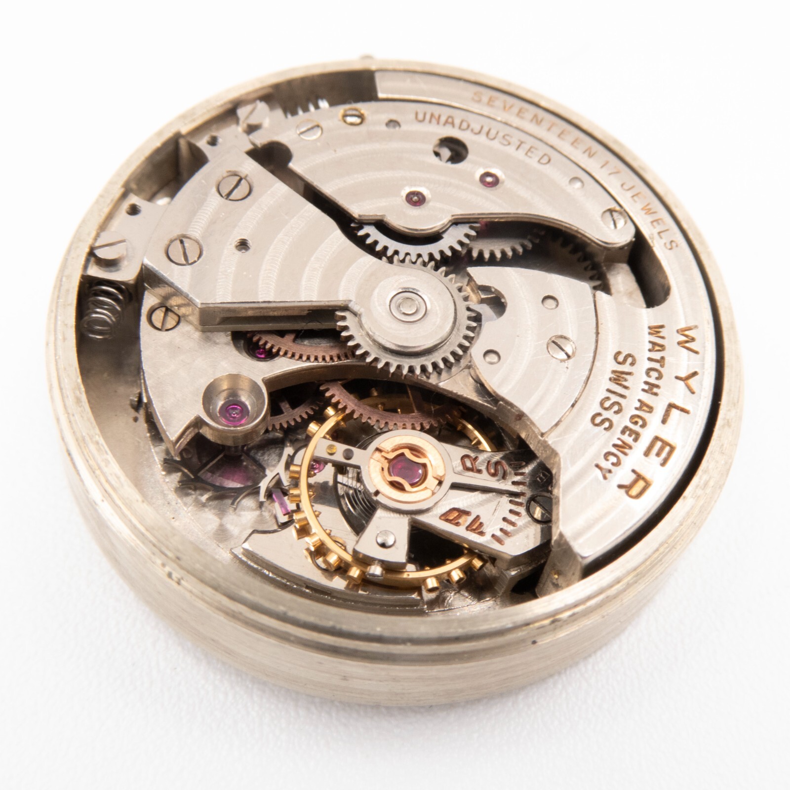 Vintage Wyler 24.8 x 7.3 mm 17-Jewel Automatic Wristwatch Movement, Runs