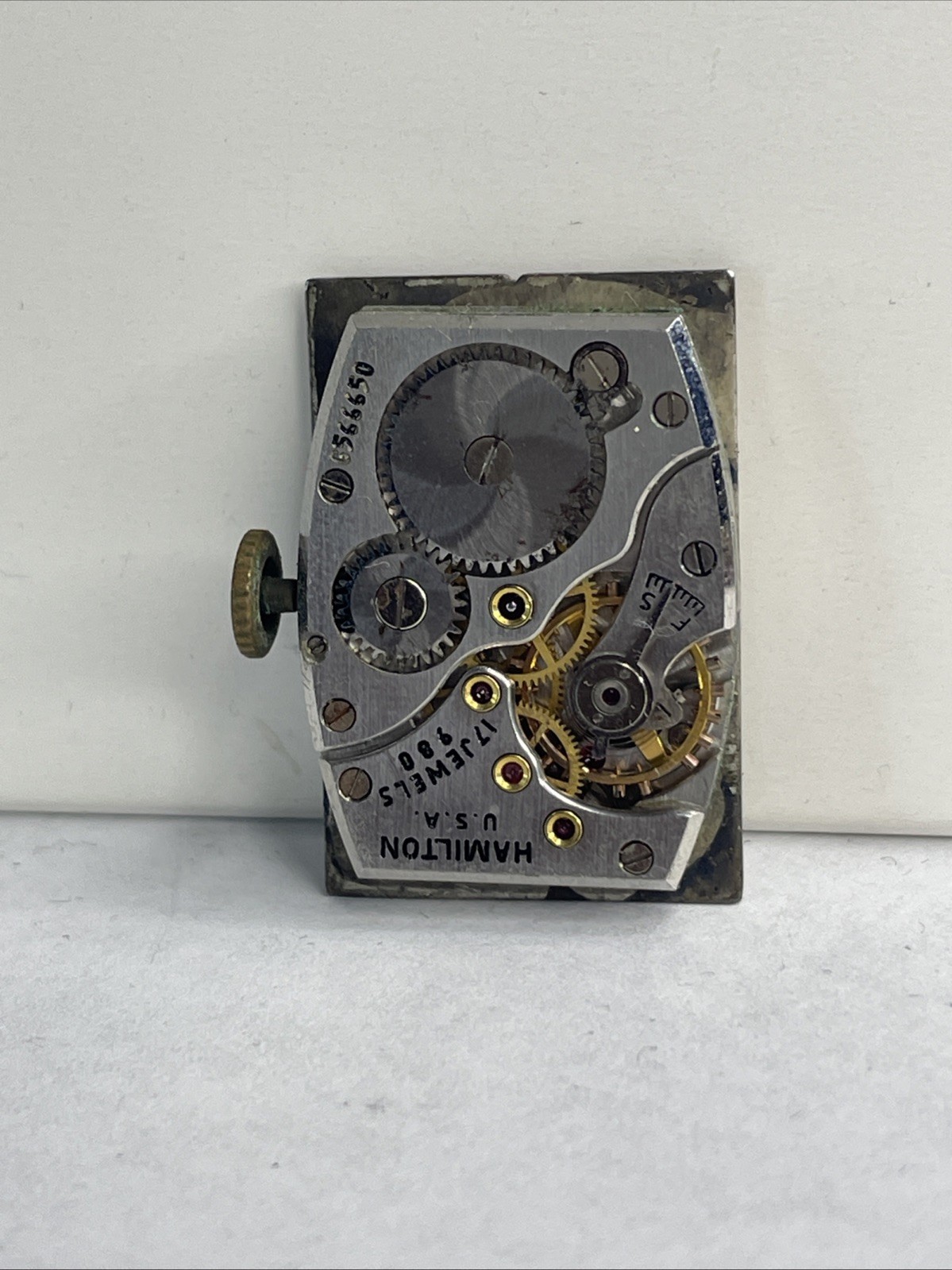 Vintage Hamilton Lord Lancaster Caliber 980 White Diamond Dial Watch Movement