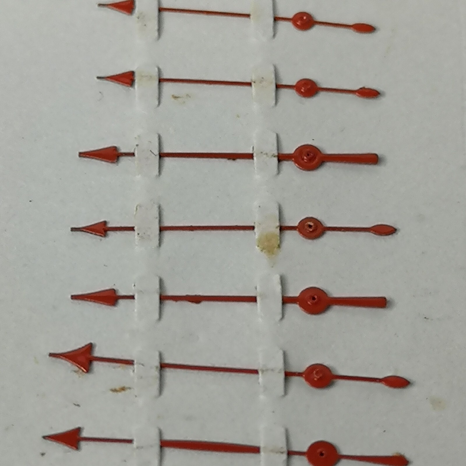 Watch Hands Parts Card of Red Sweep Seconds Hands Mixed Lengths (CZ7)