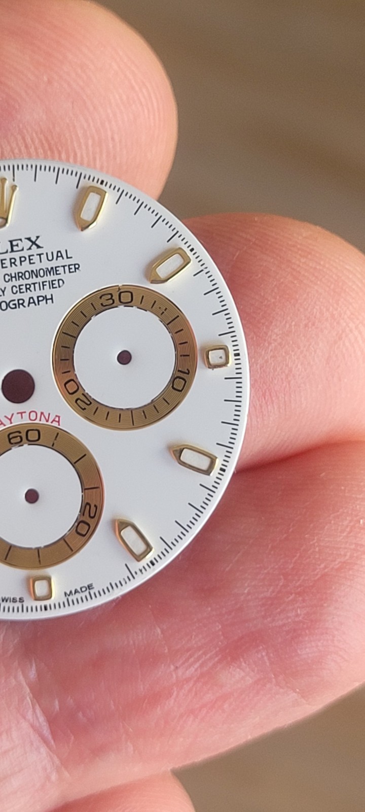 Rolex 100% Genuine Beautiful White Daytona dial for 116523, 116503, 116508, Etc.