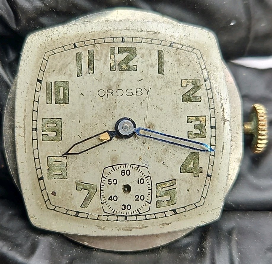 Art Deco Crosby Everbrite 7j Watch Movement Parts/Repair (R3)