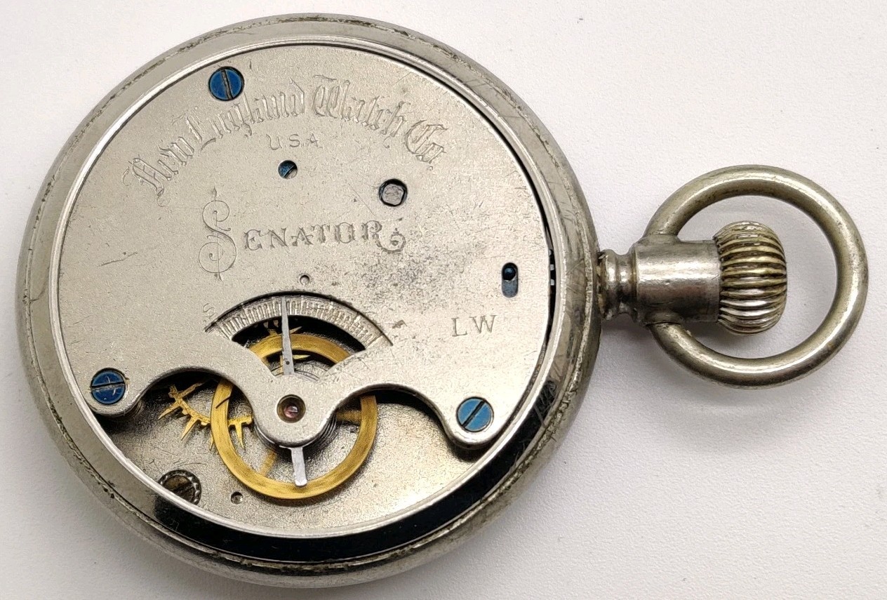 New England Senator High Grade Duplex Escapement Pocket watch Runs For Repair