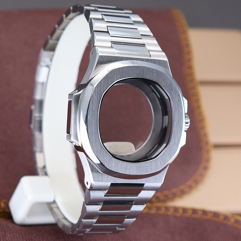 39.5mm Luxury Men’s Silvery Watch Case And Strap For Seiko Nh35 Nh36 38 Movement