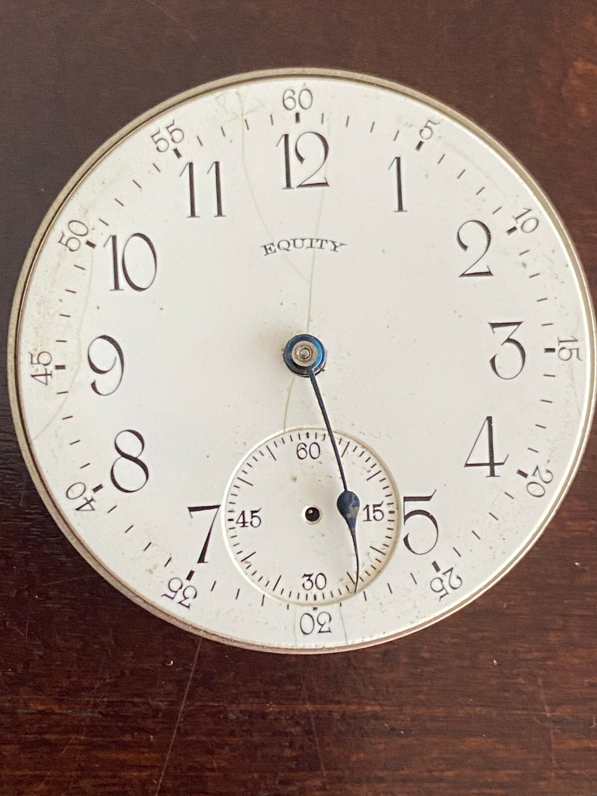 VINTAGE 17S WALTHAM EQUITY WATCH CO. POCKET WATCH MOVEMENT,YEAR 1914,NOT RUNNING