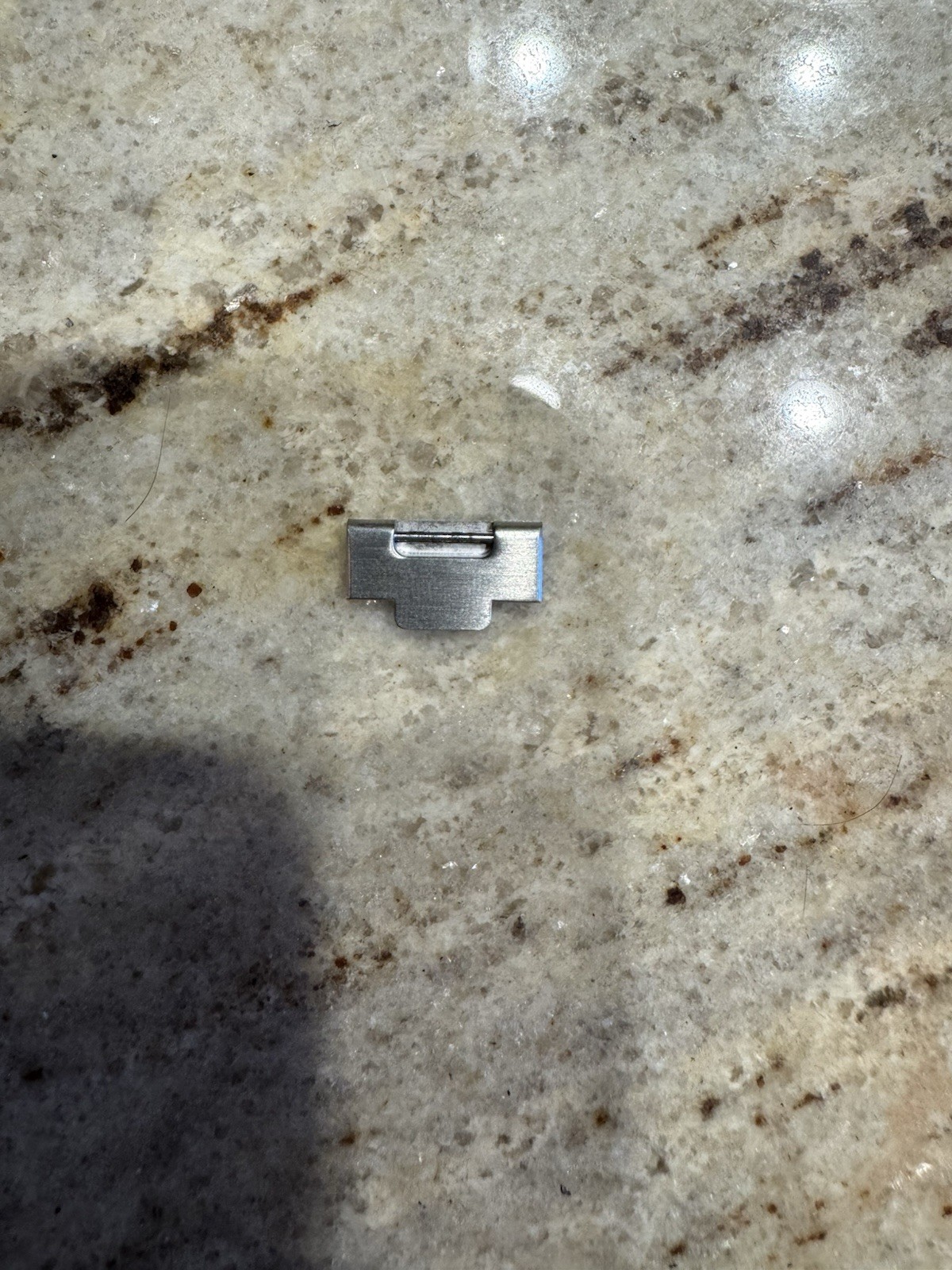 Authentic Cartier Santos-Golbee stainless steel/yellow gold watch link.