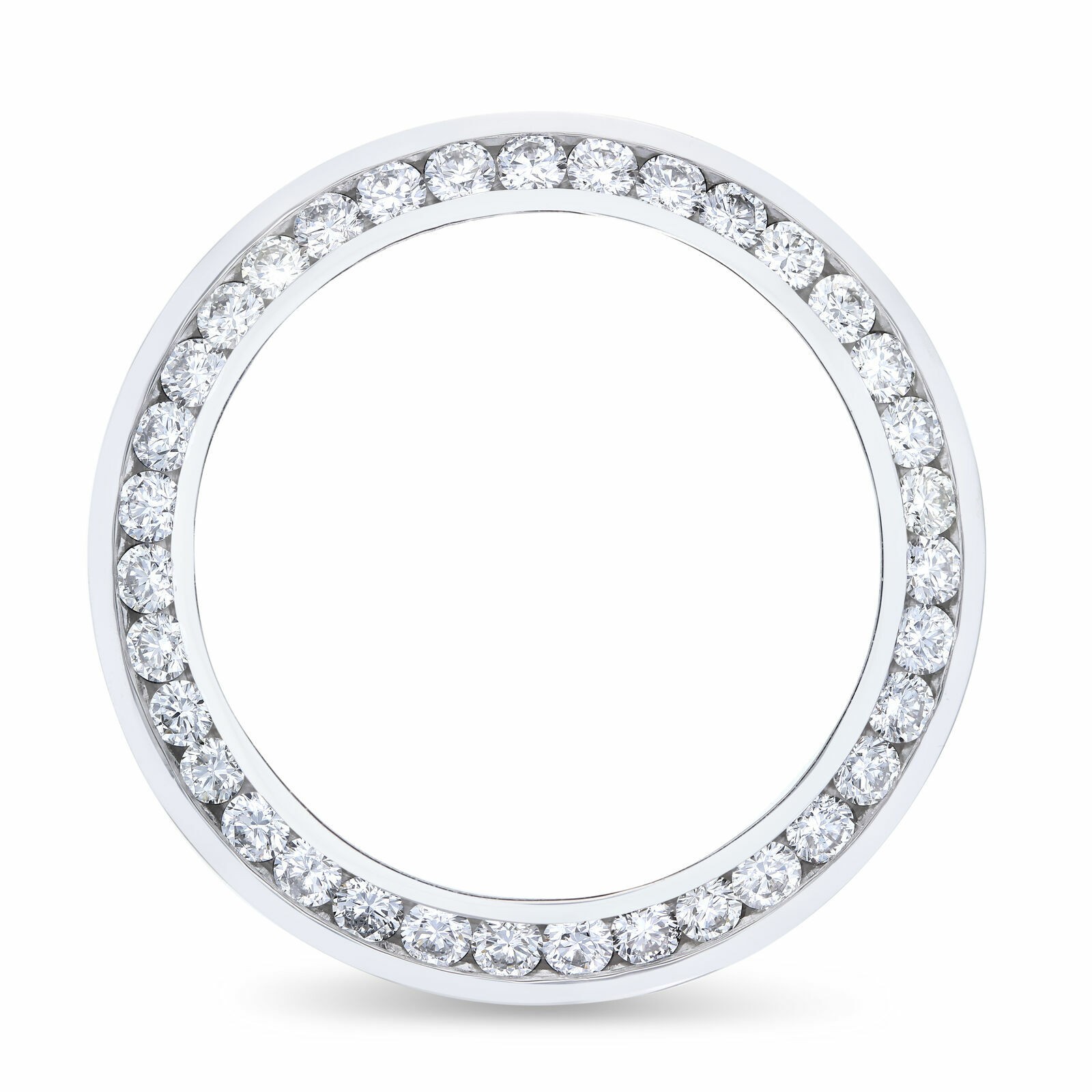 MENS 4CT NATURAL DIAMOND BEZEL CHANNEL SET 14KW FOR ROLEX DATEJUST, PRESIDENT