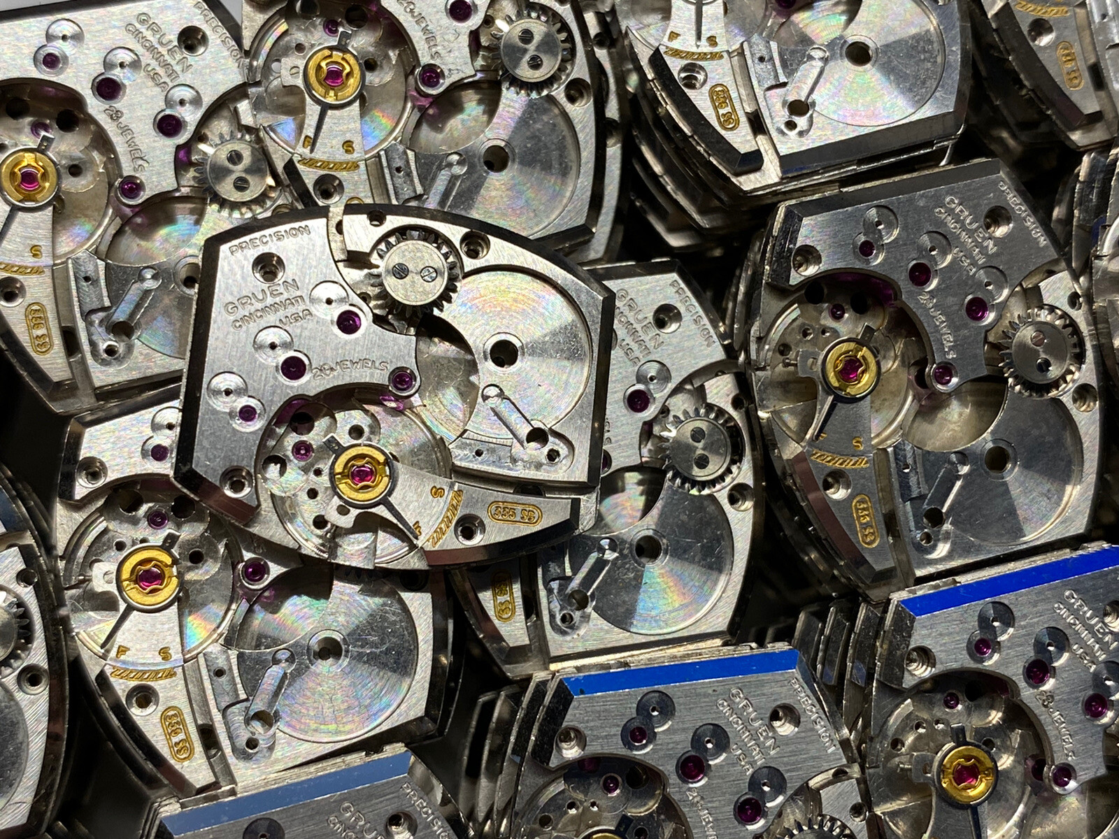 Gruen Cincinnati Precision 335 SS Watch Movement Repairs Parts 21/23 Jewels USA