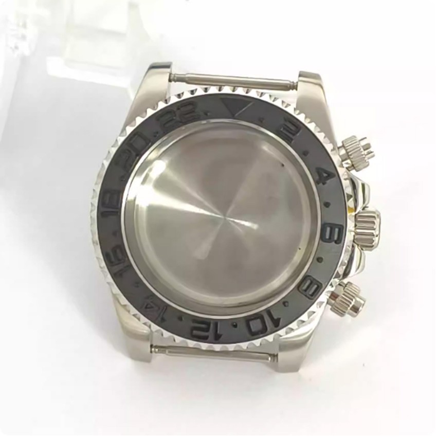 40MM Watch Case with Flat Sapphire Crystal Ceramic Bezel for VK63 Movement