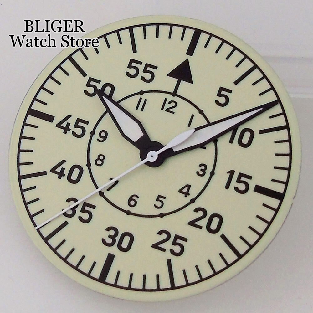 Full Lume Dial 33.5mm Watch Dial Beige fit NH35 NH36 Movement Watch Accessories