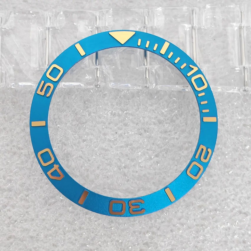 Watch Accessory 38MM–30.6MM Gold-Letter Aluminum Bezel for 40MM Case
