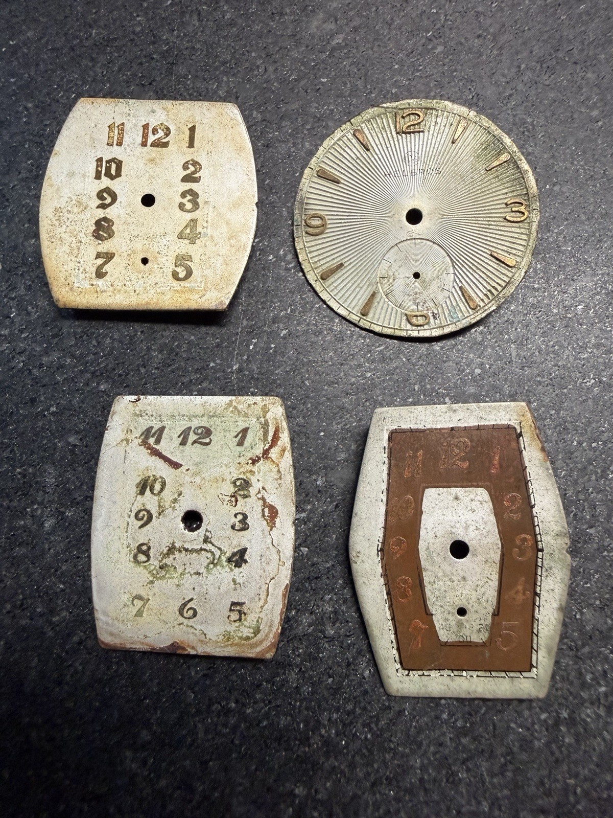 Watch Dial Lot 47 Pieces Bulova Elgin Waltham Gruen Art Deco Parts