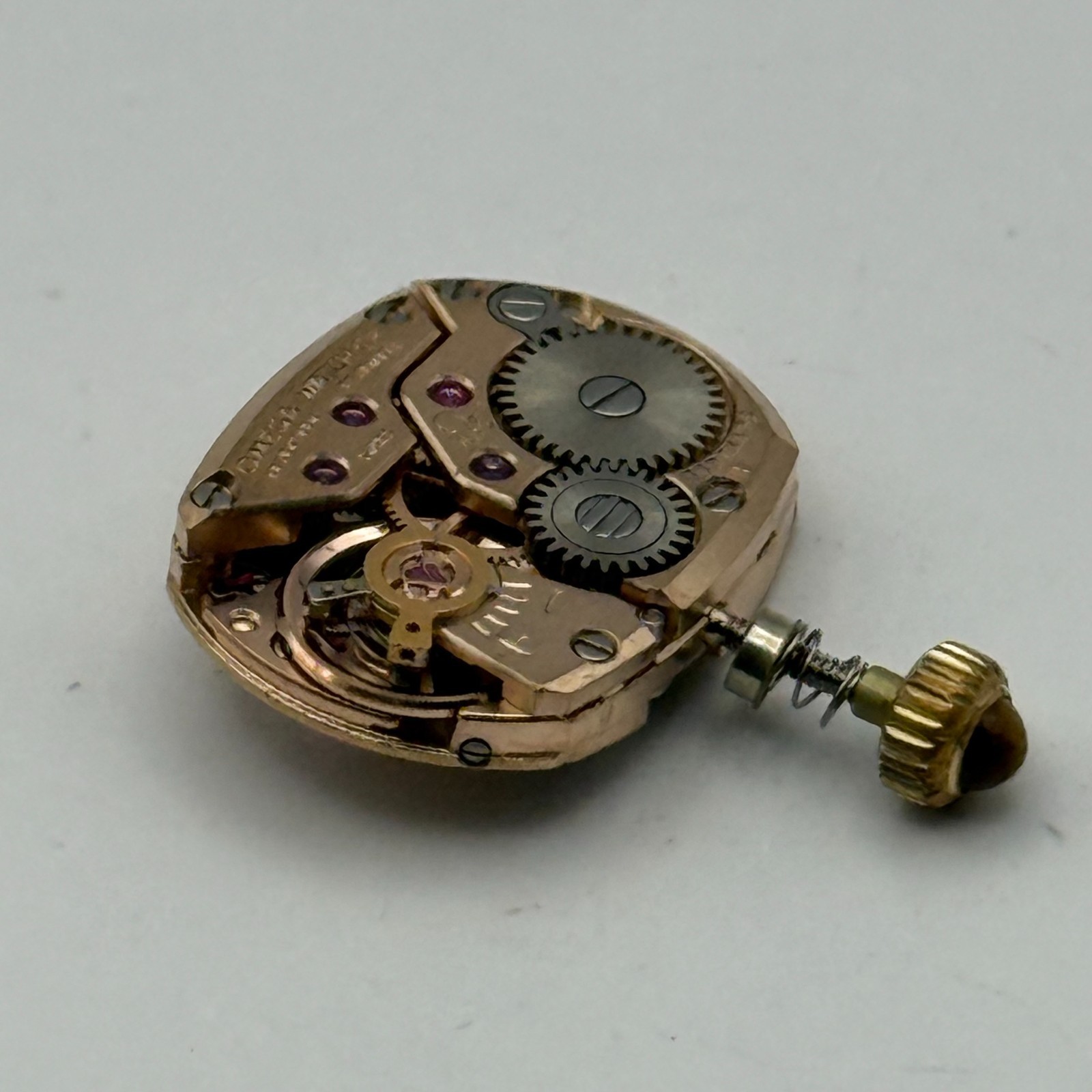 Omega 485 Watch Movement Cabochon Tiger’s Eye Crown Ladies Swiss Parts 15.5mm