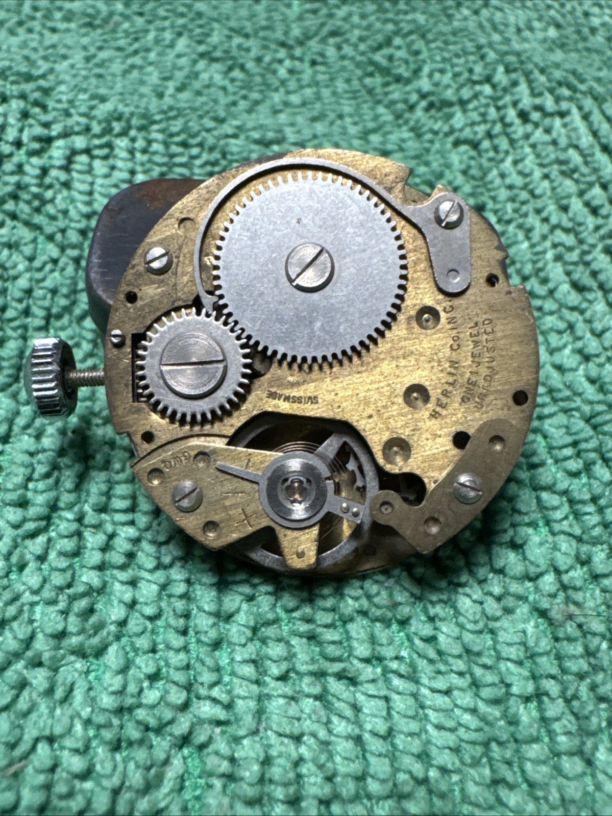 Vintage Herlin Watch Dial. Overwound 26.8mm For Parts And Repair