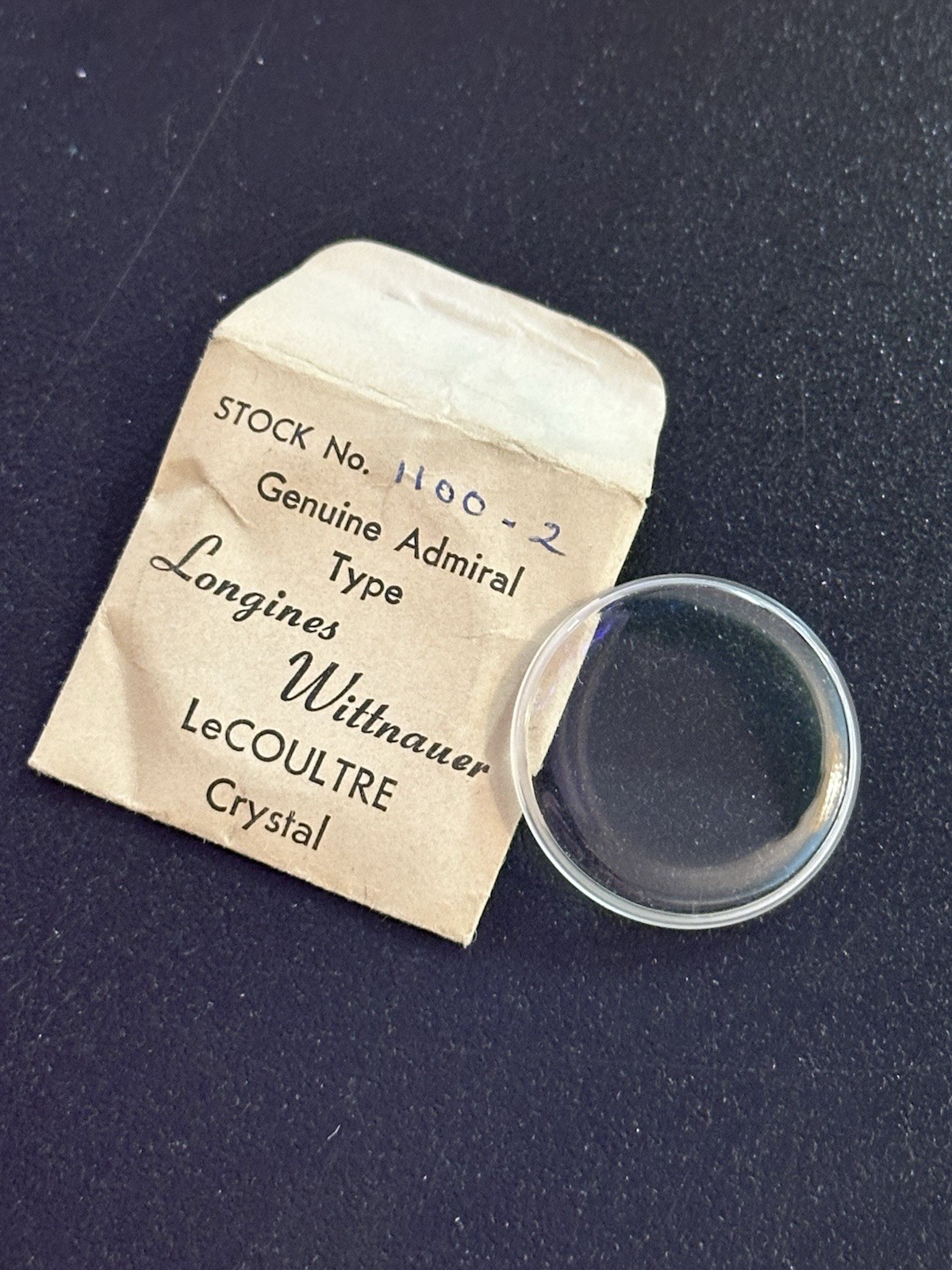 Longines Genuine Admiral Type Watch Crystal 1100-2. NOS