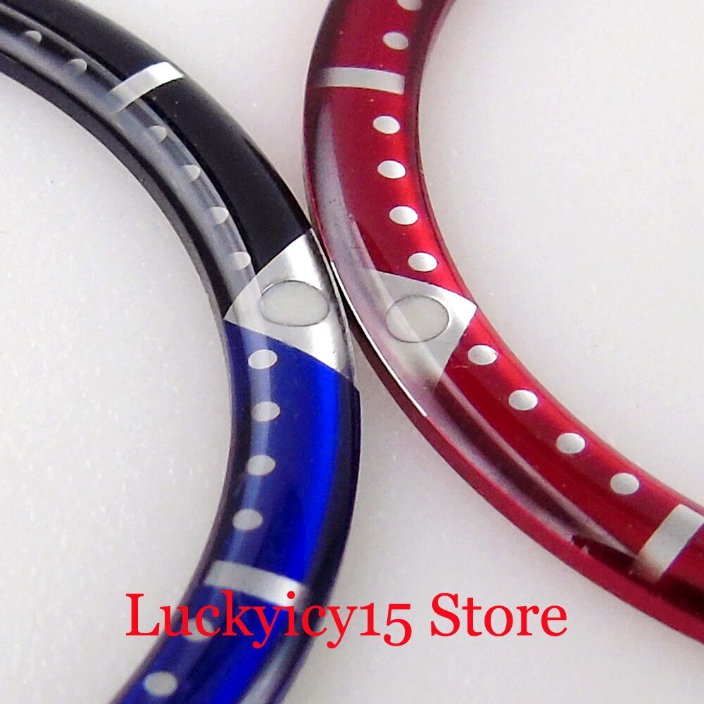 Flat Watch Bezel Insert 38mm*30.6mm Blue Red Green Black Fit SKX SUB GMT Watch