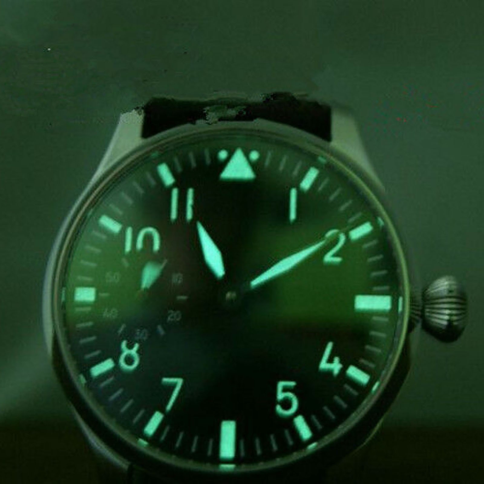New Green Luminous 38.9mm Black Watch Dial And Hands For ETA 6497 Watch Movement