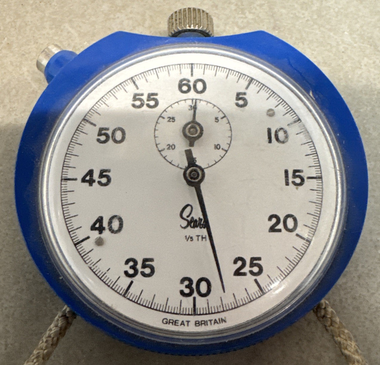Vintage Sears 1/5 TH Pocket Timer Made In Great Britain UNTESTED