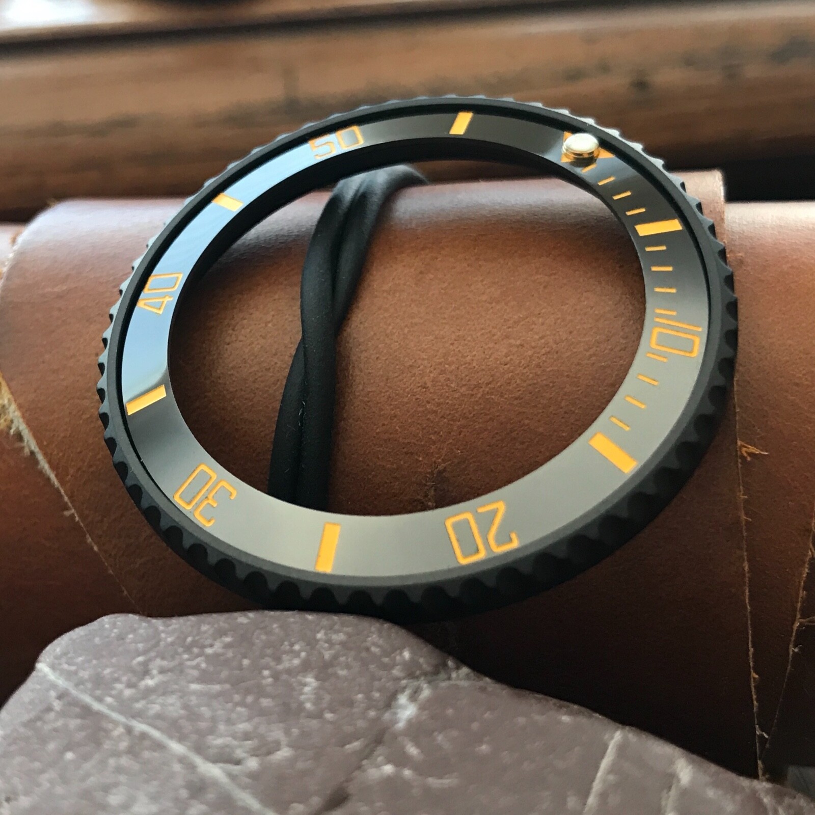 Sub Style Bezel+Black w/ Yellow Ceramic Insert for Seiko SKX007 SRPD~US Seller