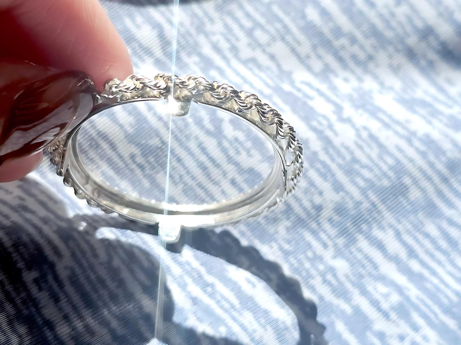 925 Sterling Silver Prong Back Illusion Rope Bezel for 26mm Susan B Anthony