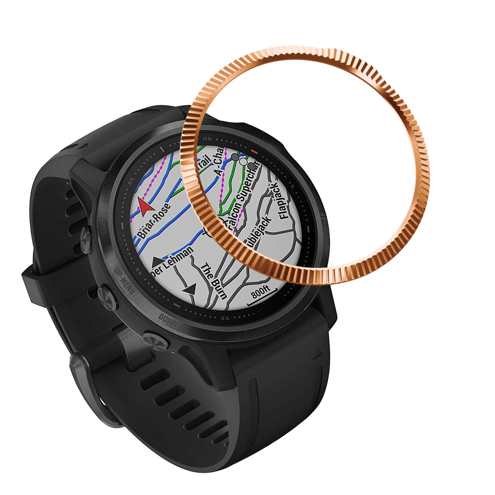 For Garmin Fenix 6S/6S Pro Watch Metal Stainless Steel Anti-scratches Bezel Ring