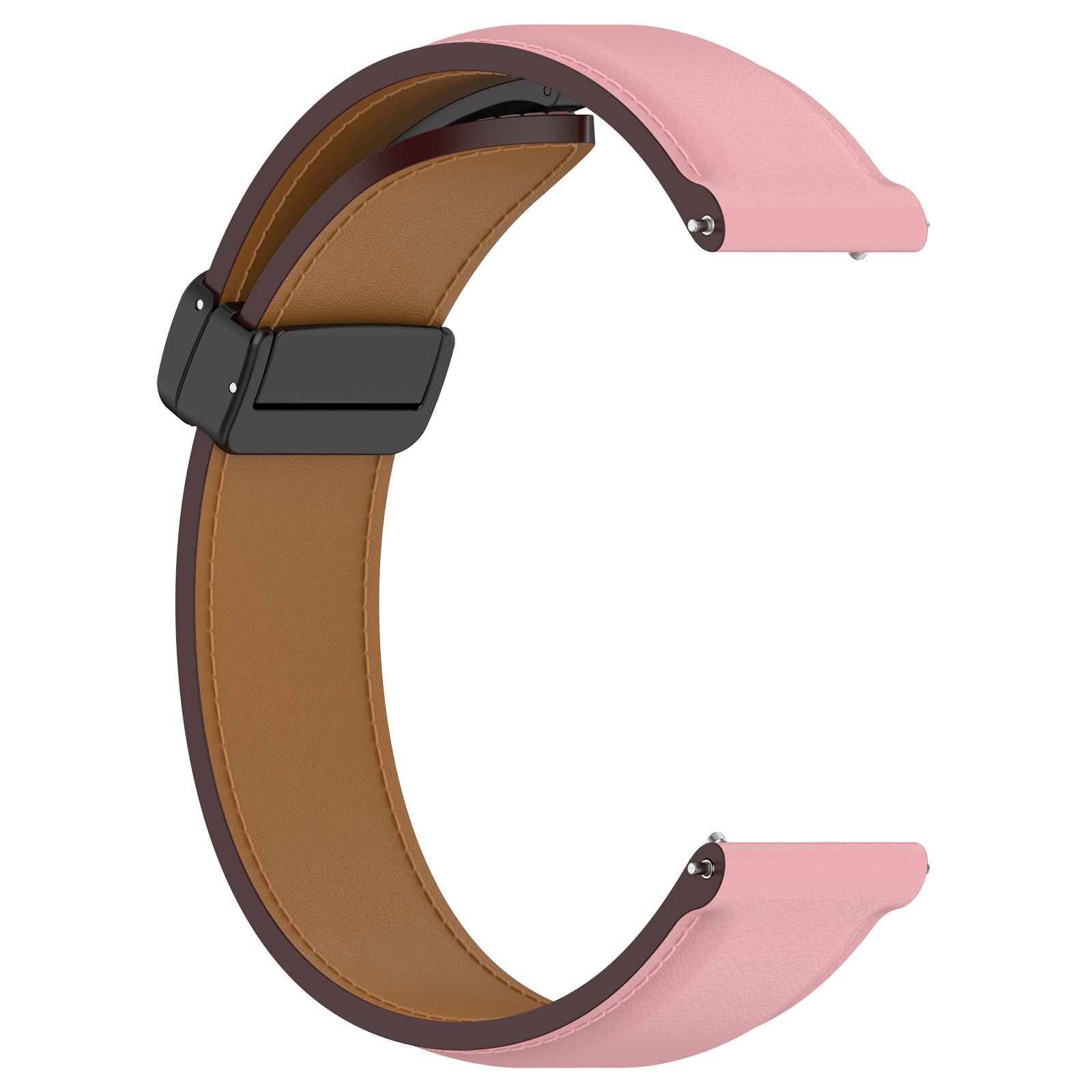 Leather Watch Strap with Folding Buckle for Huawei/Samsung Galaxy/Amazfit Series