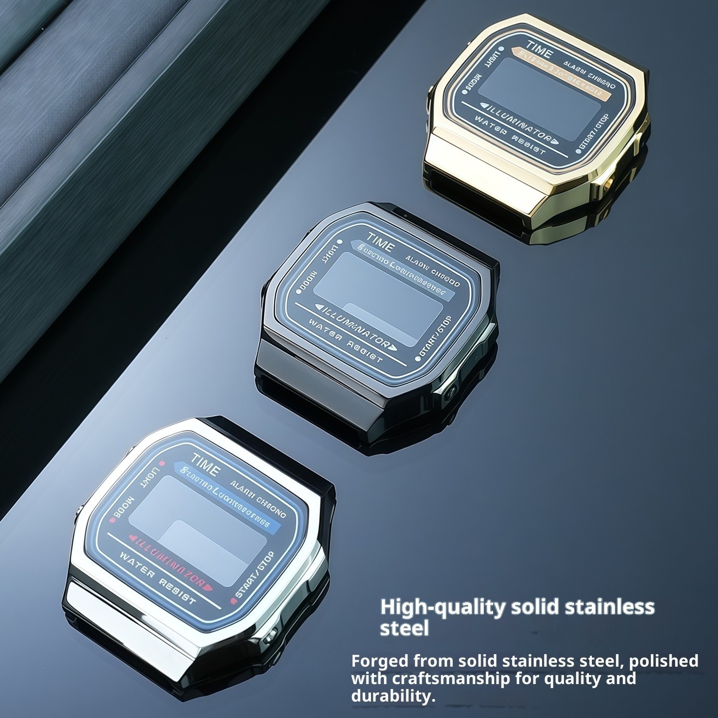 For Casio 3289 A-168 Stainless Steel Watch Case Modified A168 Metal Watch Strap