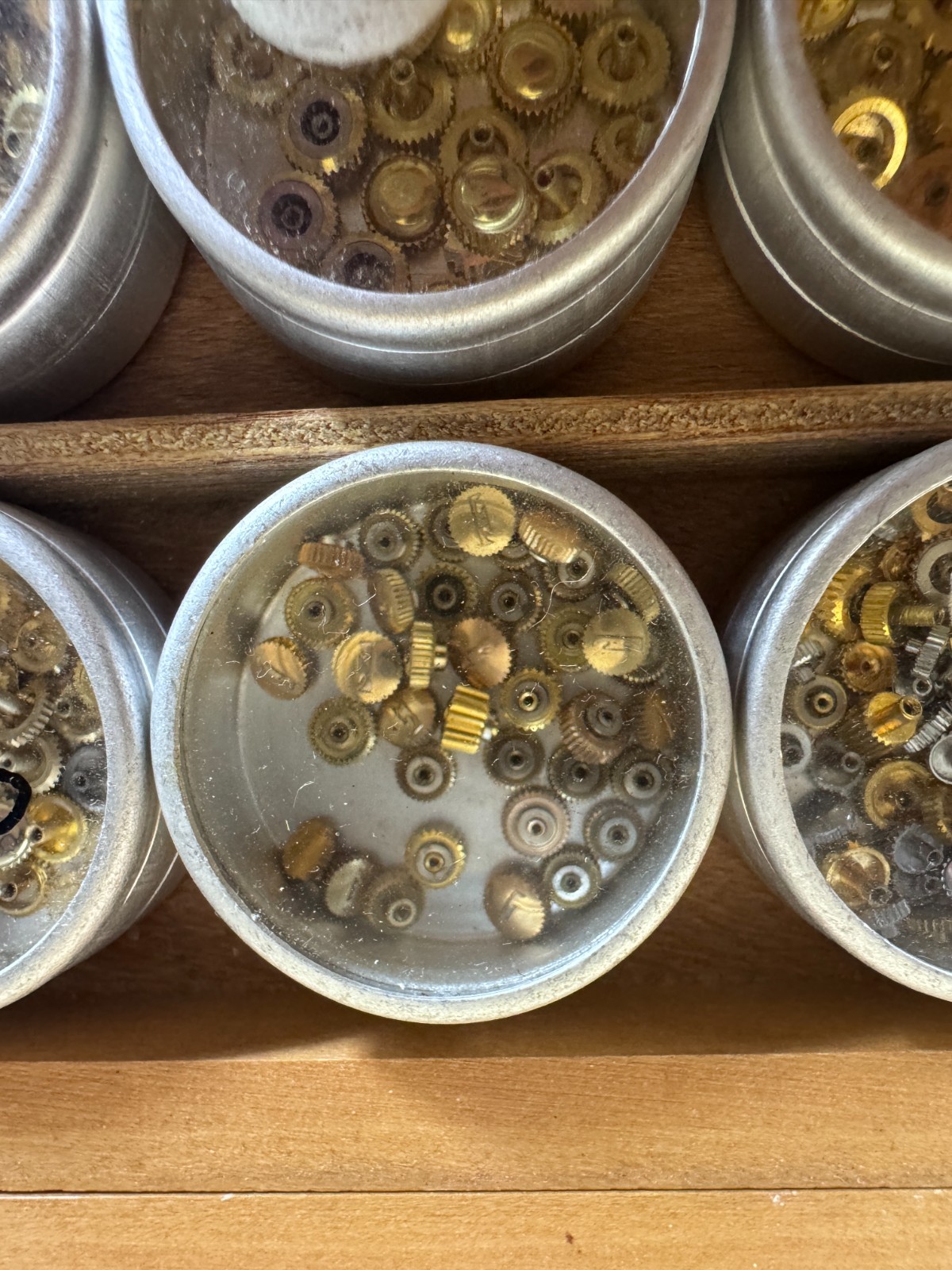 Unused NOS vintage job lot of mixed gold and steel watch crowns