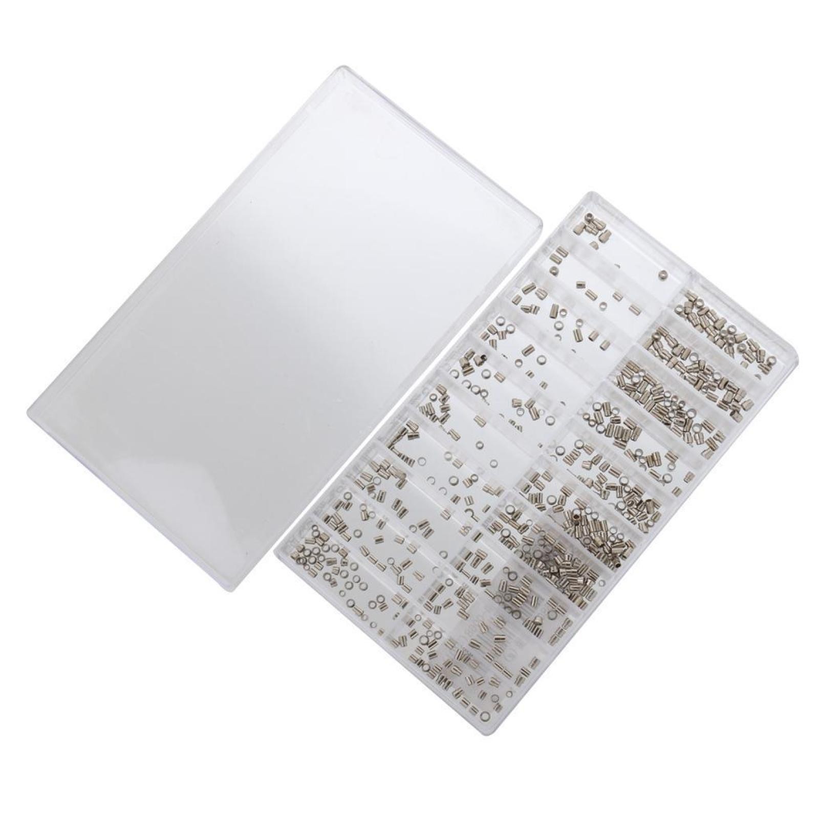 500Pack Assorted Multi Size Metal Watch Case Crown Tube Repair Replacement Part